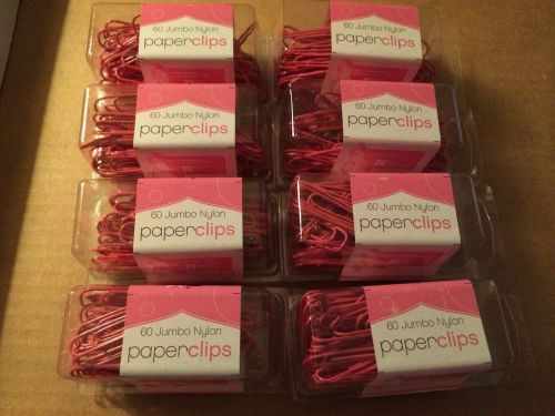 Acco nylon jumbo paper clips, smooth finish, 60/box lot of 8  new boxes sealed for sale