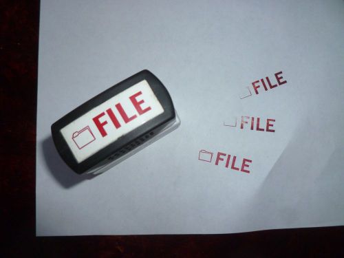 File * Accustamp Self Inking Red Rubber Stamp * PreO