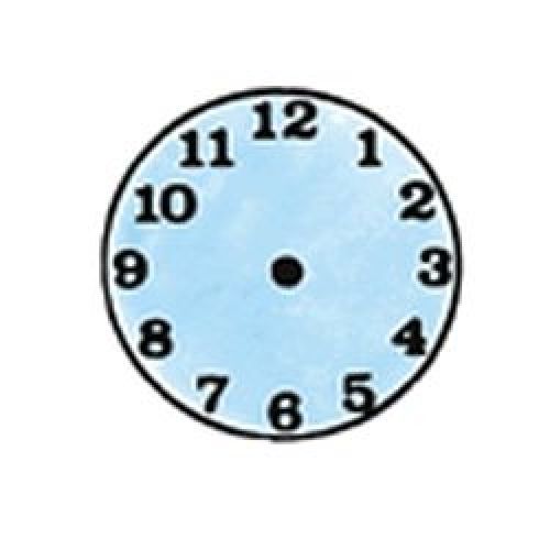 Small Clock Rubber Stamper: Time Teaching  Aid