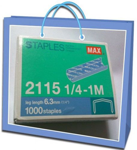 1 Box of MAX 1000 Staples #2115 1/4-1M  (6.3mm Leg length) for MAX HD-88 Stapler