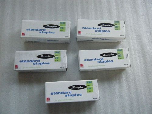 5 Boxes NEW Swingline Standard Staples 210-count Full Strip 5000 staples per box