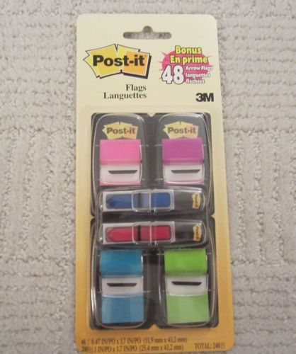 ? Post-It &#034;Sign Here&#034; 6 Dispenser Packs 248 Flags Assorted Colors 1&#034; x 1 3/4&#034;! ?