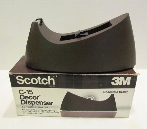 3m scotch tape c-15 decor dispenser chocolate brown w/ original box nice! for sale