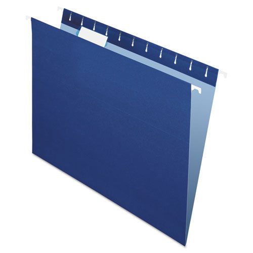 Hanging file folders, 1/5 tab, letter, navy, 25/box for sale