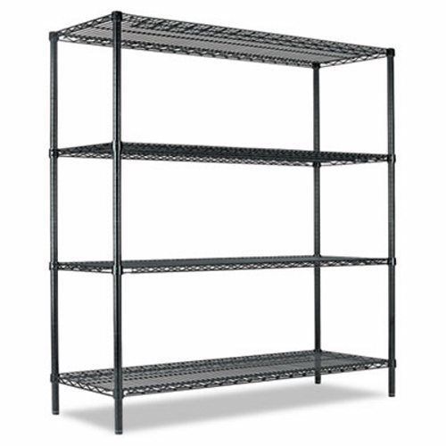 All-Purpose Wire Shelving Kit, 4 Shelves, 60w x 18d x 72h, Green (ALESW206018GN)