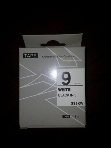 Compatible epson 9mm lc-3wbn label tape black on white 8m lw300 400 500 600 for sale
