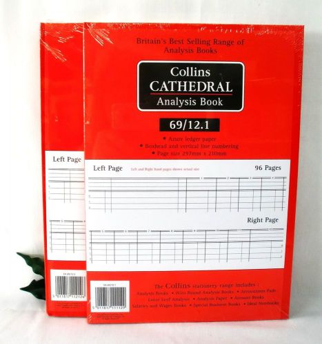 COLLINS Cathedral Analysis Book 69 series Collins 69/12.1 69/12.2 Accounts Book
