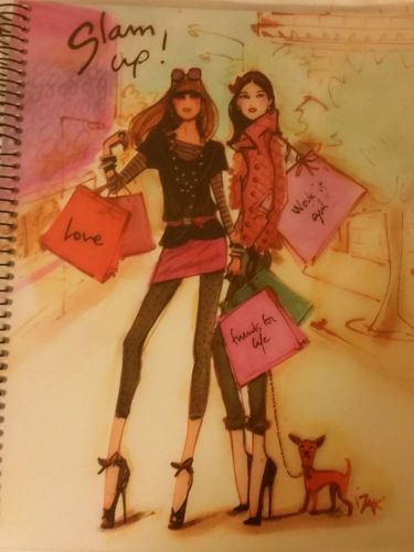 IZAK ZENOU Glam Up Girlfriends 4 Subject LARGE Notebook w/Plastic Cover NEW