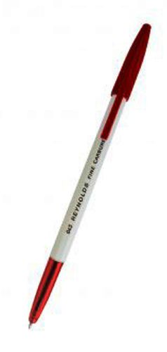 10 Ball Point Pens :: Red Ink :: 10 x Reynolds 045 FINE CARBURE BallPoint Pens