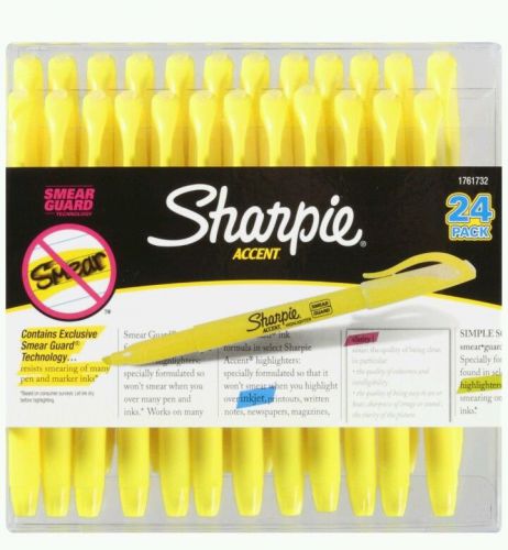 Sharpie Accent Highlighters Yellow Color (24 Pack) Versatile Chisel Tip