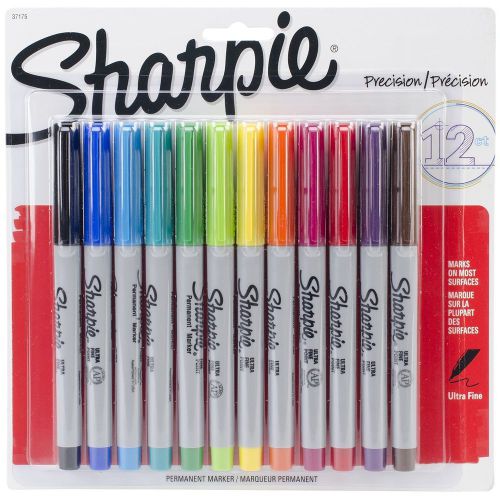 New Sharpie Ultra Fine Point Assorted Permanent Markers (12 Pack)