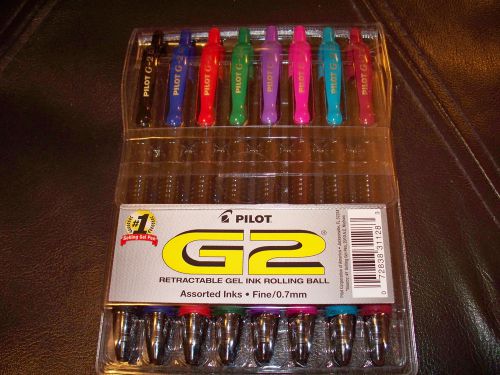 Pilot® G-2 Gel Ink Pen, 0.7mm Fine - Assorted Inks (8 Per Pack)
