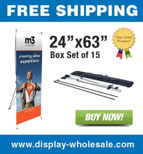 X Banner Stand Tripod Trade Show Display 24&#034;x 63&#034; (Box of 15)