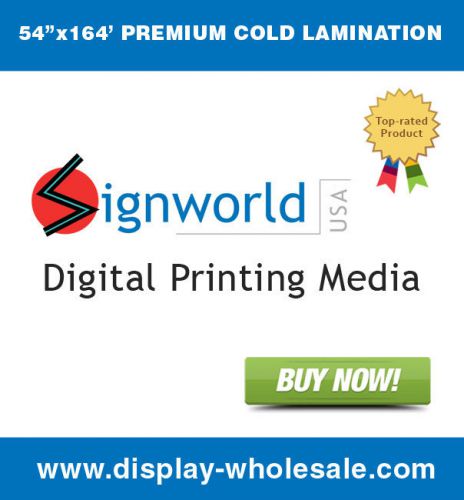 Premium Cold Lamination Film 54&#034;X164&#039; (Mutoh Epson Roland) Large Format Printer