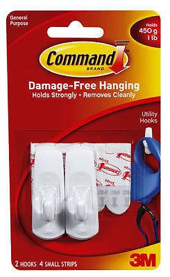 3M 8 Pack, Small Hook With Command Adhesive