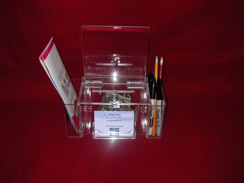 LARGE ALL PURPOSE BOX   WITH CAM LOCK, 2- BROCHURE POCKETS &amp; BUS. CARD HOLDER