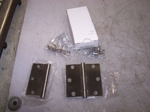 NEW 1 PAIR STAINLESS STEEL DOOR HINGES LOOSE PIN FLAT BUTTON TIP SS-TA100US32D