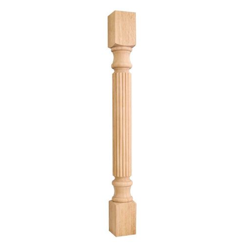Wood Post with Reed Pattern (Island Leg)- 3-1/2&#034; x 3-1/2&#034; x 35-1/2&#034;-   # P2-RW