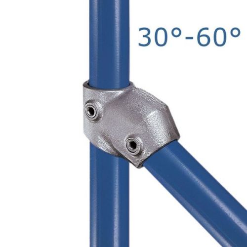 Kee Safety 29-7 30 Degree to 60 Degree Single Socket Tee Galvanized Steel 1-1/4&#034;