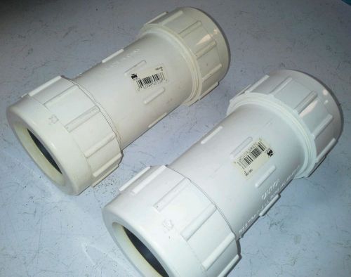 2--NEW  2&#034;x 6&#034;  PVC  IPS  Compression Coupling  Fitting FREE PRIORITY SHIPPING