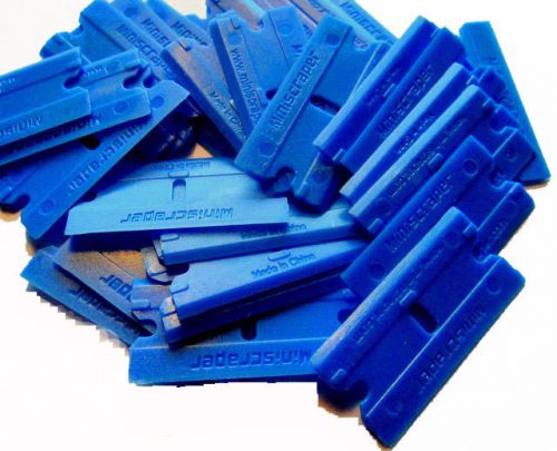 Plastic Razor Scraper Blades 100 Pack Double Edged Poly Carbonate