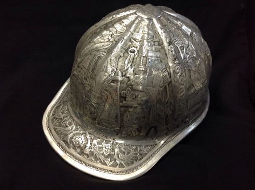 Used Aluminum Engraved Construction Safety Hard Hat