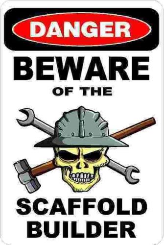 3 - Danger Beware Of The Scaffold Builder Hard Hat Helmet Sticker H529