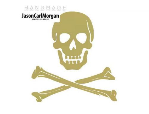 JCM® Iron On Applique Decal, Skull and Bones Gold
