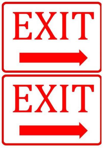 Red &amp; White Exit Signs With Arrow Right Business Company Durable Vinyl Signage