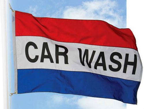 NEW CAR WASH FLAG BANNER 3 X 5 ft SIGN WITH 2 BRASS GROMMETS