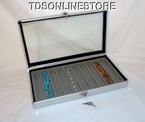10 Slot Bracelet/Necklace Aluminum Case Gray Interior