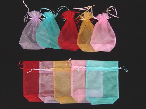 50 pieces mixed organza bags large size jewelry gift pouch 21 x 16.5 x 7cm ah017 for sale