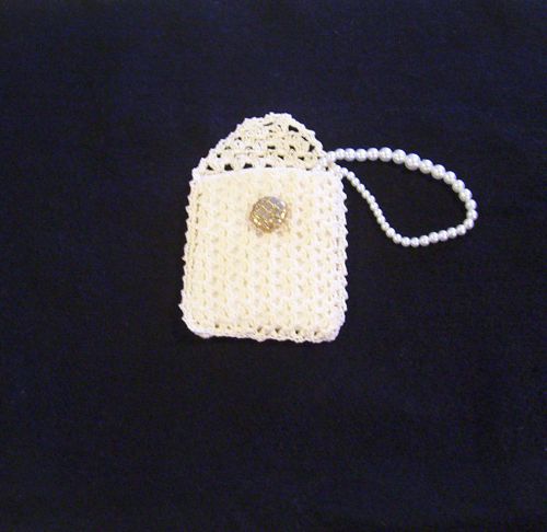 Hand Crochet Ecru Rosary Jewelry Pouch Case