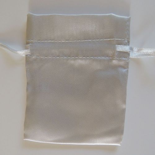 10 Satin Drawstring Pouches 4&#034;x 6&#034; SILVER Jewelry Bags