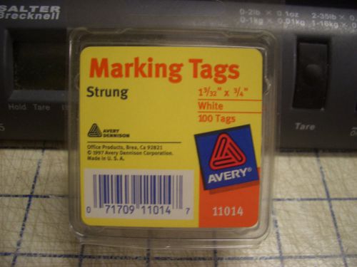 Avery White Strung Marking Tags 1/32&#034; x 3/4&#034; Quantity Under 100 Some Used