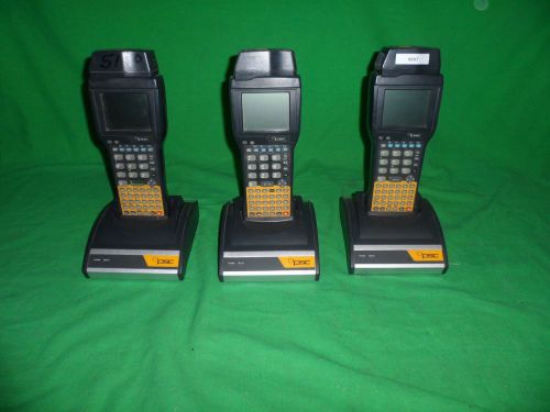 Lot of 3 Percon PSC Falcon 320 Barcode Scanners &amp; Dock