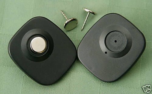 1,000 Mini Hard Tags (Black) 8.2 Frequency, with Pins