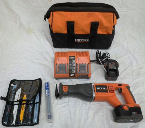 Ridgid r844 reciprocating saw kit w/20+ saw blades for sale