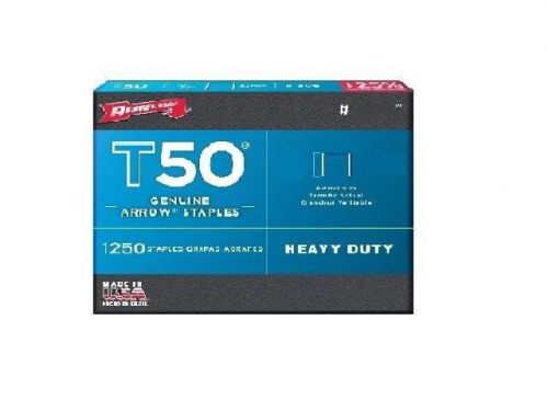 Arrow t50 #504 t50 staples 1/4&#034; 6mm flat crown pack 1250 staples x 1 for sale
