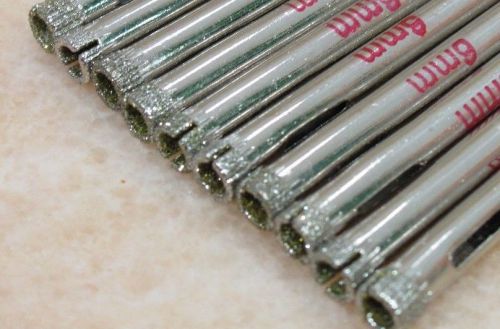 10 pcs 6mm ( 1/4&#034; inch )  Diamond coated core drill drills bit hole saw tile