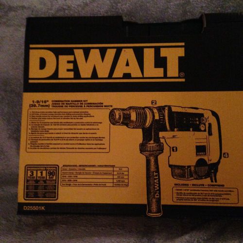 Brand new dewalt 1 9/16&#034; d25501k sds-max combination rotary hammer kit for sale