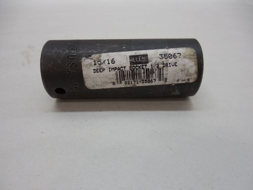 Allen 15/16&#034; 6 point impact depth socket 1/2&#034; drive 35067 machinist toolmaker for sale