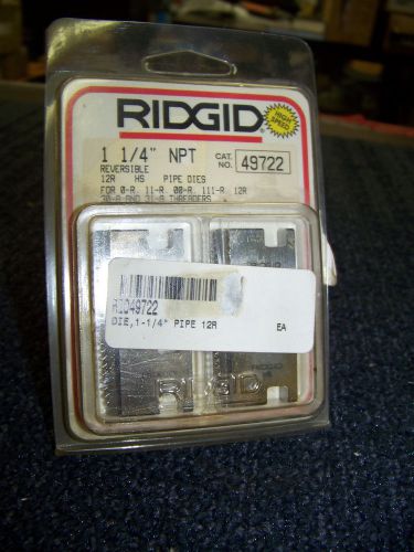 Ridgid Pipe Dies 1 1/4&#034; NPT Reversible 12R HS Cat. # 49722 New