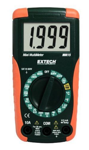 Extech Instruments MN15 Compact, Manual Ranging MultiMeter W/ 1.5V and 9V