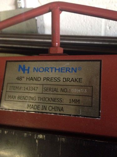 Northern 48&#034; Hand Press Brake