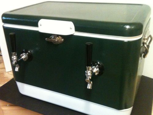 Draft keg beer double green steel belted jockey box cooler for sale