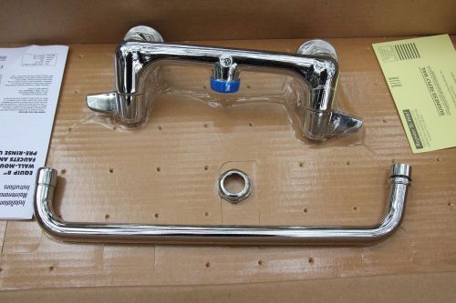 Equip by T&amp;S Commercial Faucet, Wall Mount, 8 inch, 12&#034; swivel  5F-8WLX12