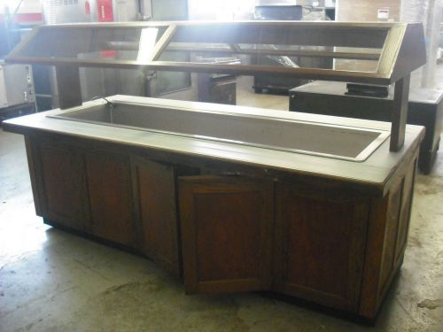 Atlas Drop In Cold Table 6 Pan With custom Wooden Cabinet Base on Cast