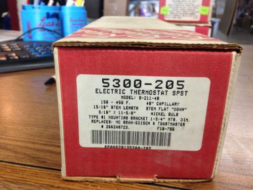 NOS NEW IN BOX Robertshaw 5300 205 Electric Thermostat SPST 150 to 450°F