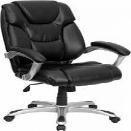 Flash furniture go-931h-bk-gg high back black leather executive office chair for sale